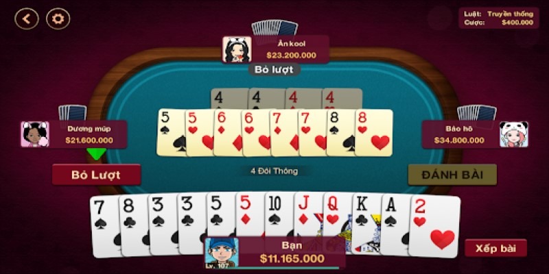 Làm thế nào để đánh 4 đôi thông hiệu quả?